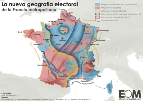 El mapa de la geografía electoral de Francia