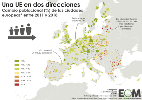 Despoblación urbana en la Unión Europea