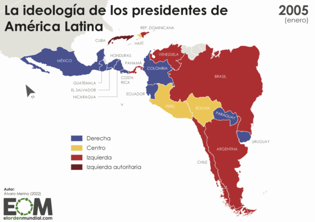 El mapa de los cambios de gobierno en Latinoamérica desde 2005