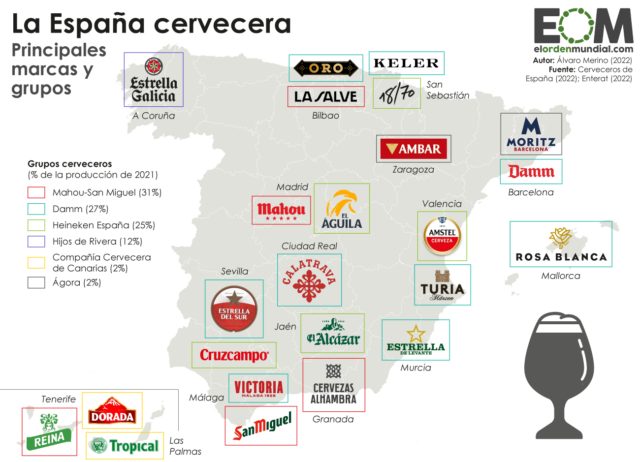El mapa de las cervezas de España