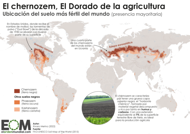El mapa del chernozem, el suelo más fértil del mundo