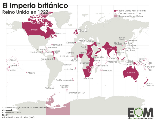 El mapa del Imperio británico