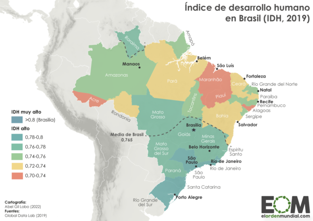 El mapa del desarrollo en Brasil
