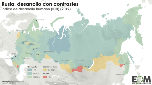El mapa del desarrollo en Rusia