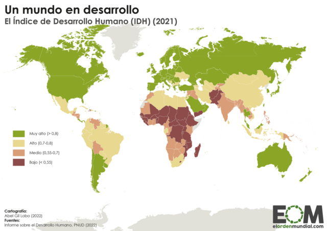 El mapa del desarrollo en el mundo