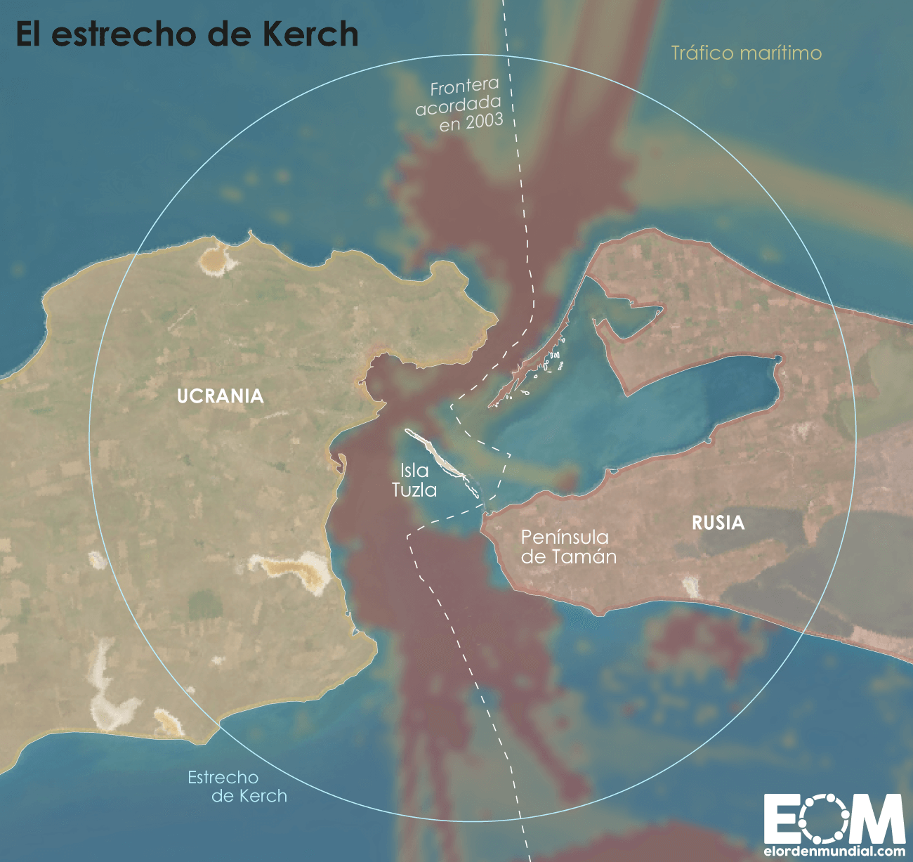 Mapa estrecho Kerch