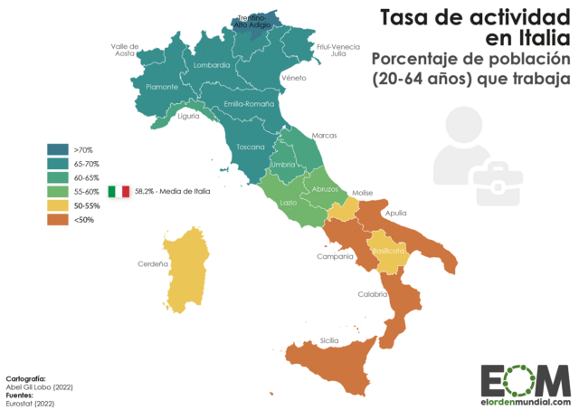 El mapa del empleo en Italia