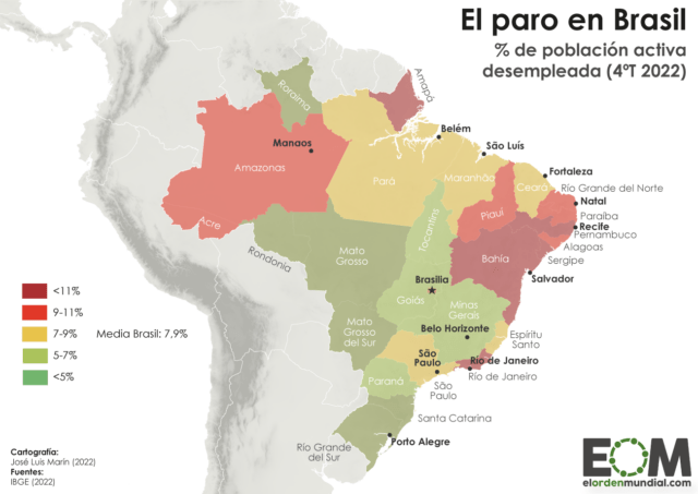 El mapa del paro en Brasil