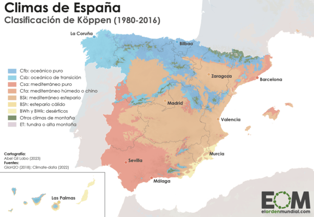 El mapa de los climas de España