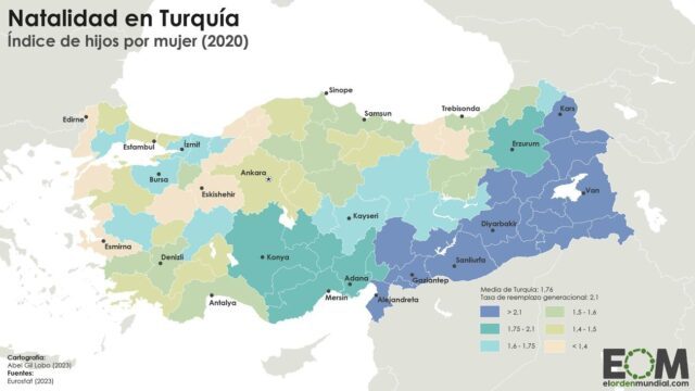 El mapa de la natalidad en Turquía
