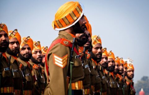 Soldados de infantería de India