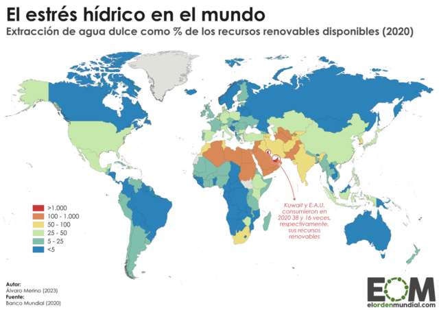 El mapa del estrés hídrico en el mundo
