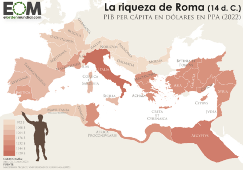 Mapa riqueza en el Imperio romano