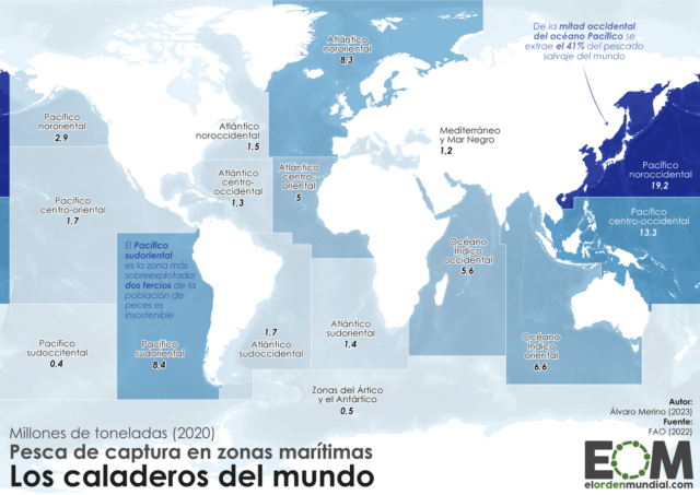Las zonas pesqueras del mundo