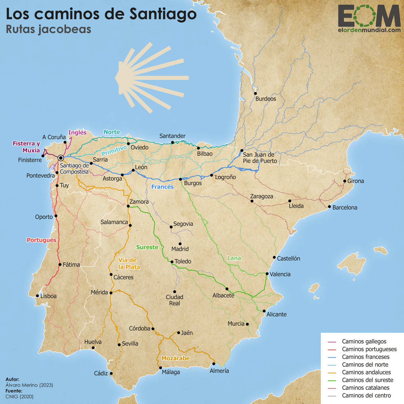Rutas Y Etapas Del Camino De Santiago Mapas De Los Caminos FDJY Rutas Y Etapas Del Camino De Santiago Mapas De Los Caminos FDJY