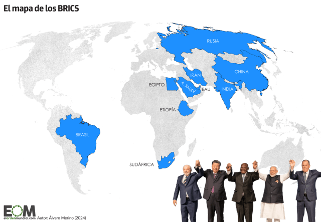 El mapa de los BRICS, las economías emergentes que rivalizan con Occidente