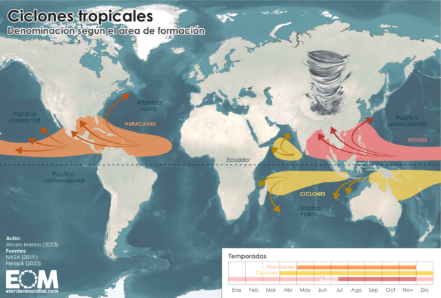 Huracanes, tifones o ciclones: el mapa de las tormentas tropicales