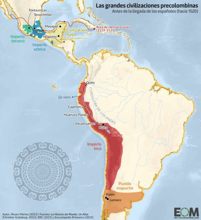 El mapa de la América precolombina