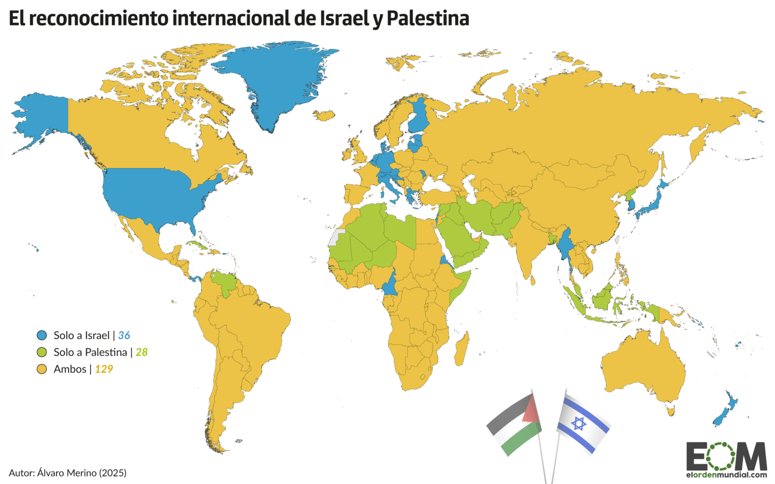 ¿Qué países reconocen a Israel y Palestina? - Mapas de El Orden Mundial