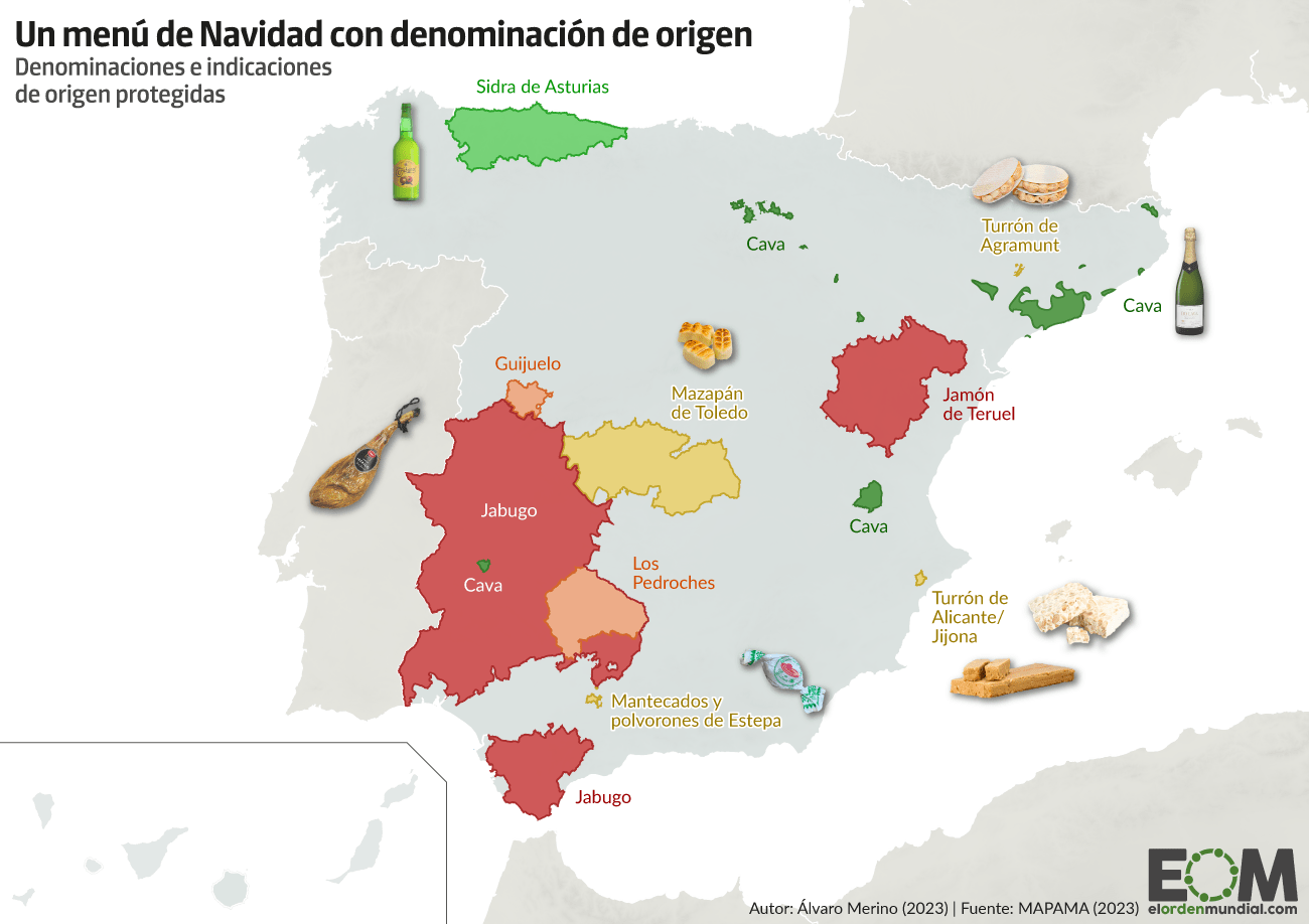 Mapa menú navidad España