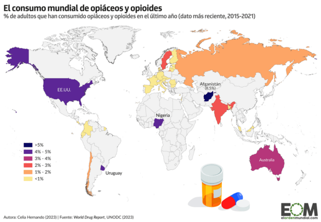 El consumo de opiáceos y opioides en el mundo