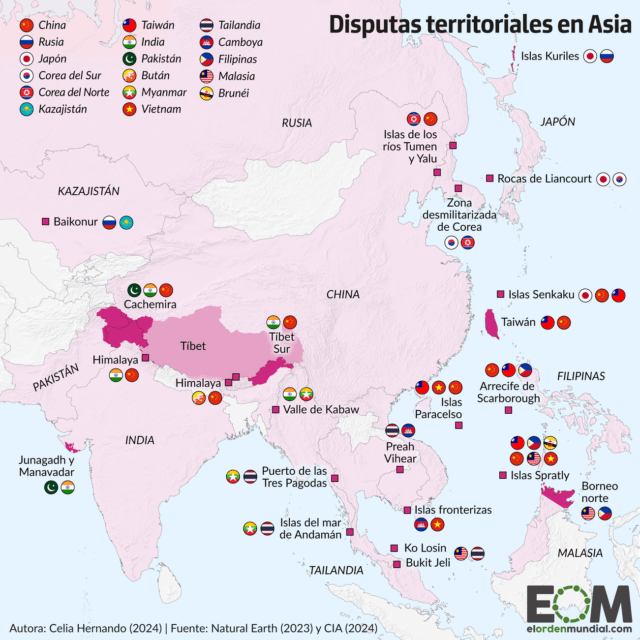 Las disputas territoriales en Asia