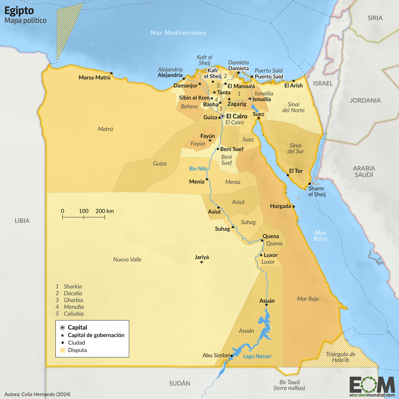Mapa Egipto Moderno