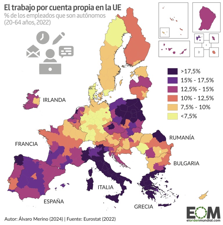 Los trabajadores autónomos en la Unión Europea - Mapas de El Orden ...