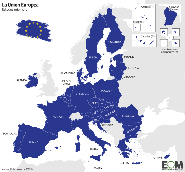 El mapa de la Unión Europea