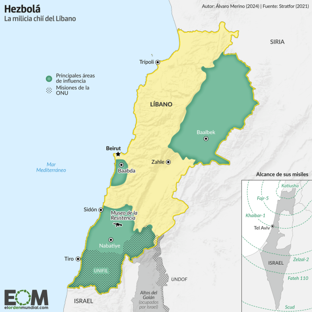 El mapa de Hezbolá, el gran enemigo de Israel en Líbano