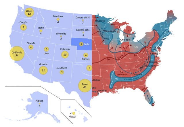 Ocho mapas para entender las elecciones en Estados Unidos