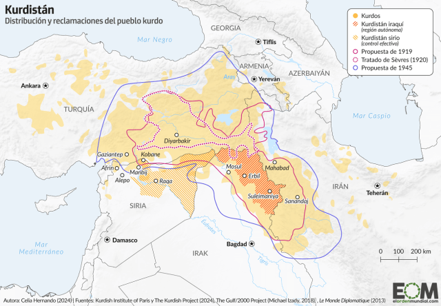 El mapa del Kurdistán: la reclamación del mayor pueblo sin Estado del mundo