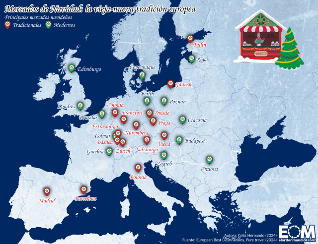 El mapa de los principales mercados de Navidad de Europa