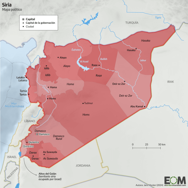 El mapa político de Siria