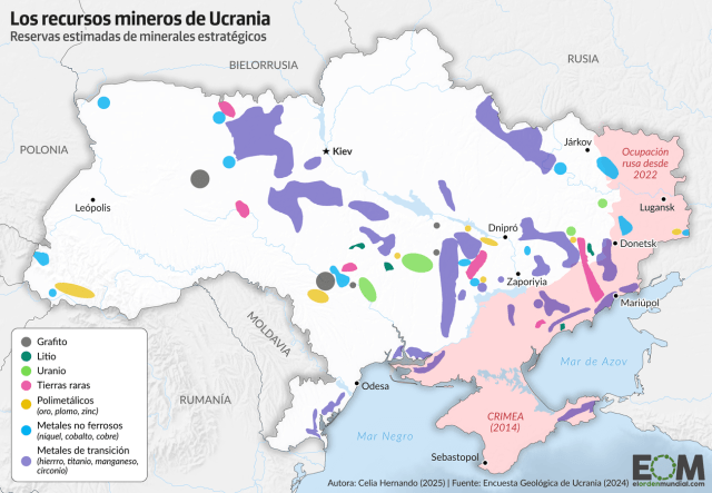 El mapa de los minerales estratégicos de Ucrania (que quiere Trump)
