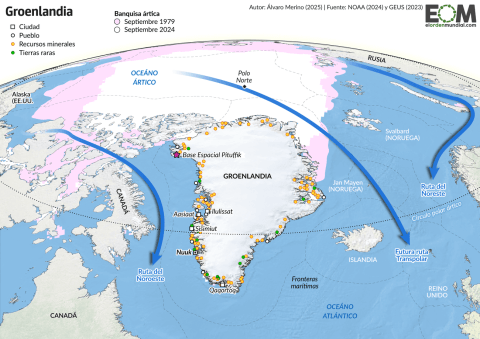 El mapa de la geopolítica de Groenlandia
