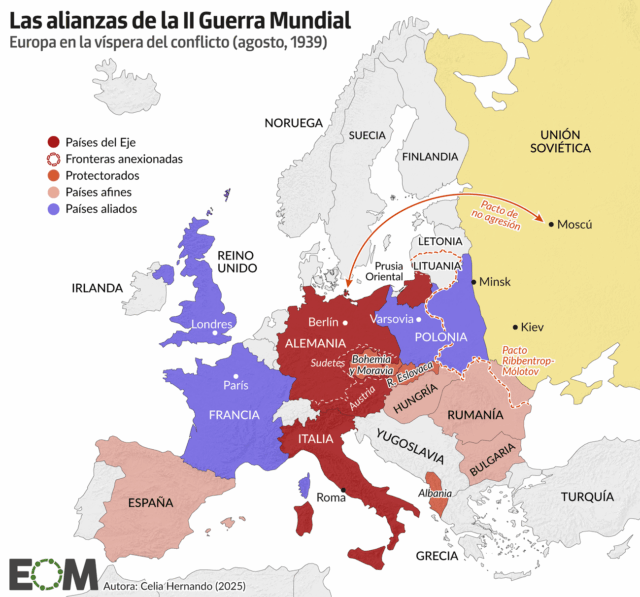Las alianzas en Europa en la víspera de la Segunda Guerra Mundial