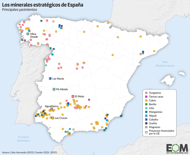 El mapa de los minerales estratégicos de España