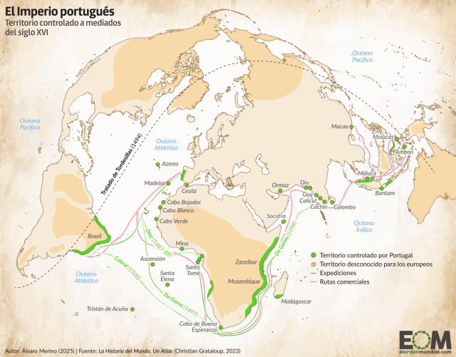 El mapa del Imperio portugués