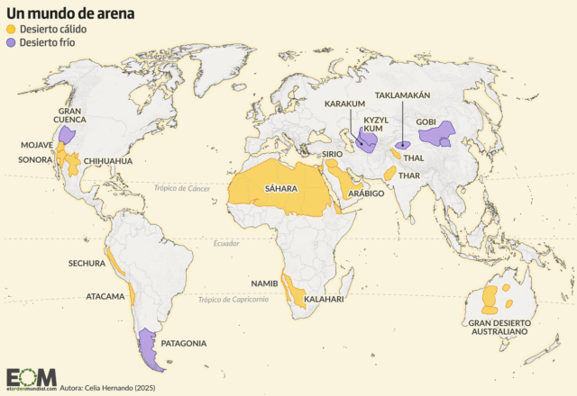 El mapa de los desiertos del mundo