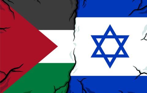 Banderas de Palestina e Israel
