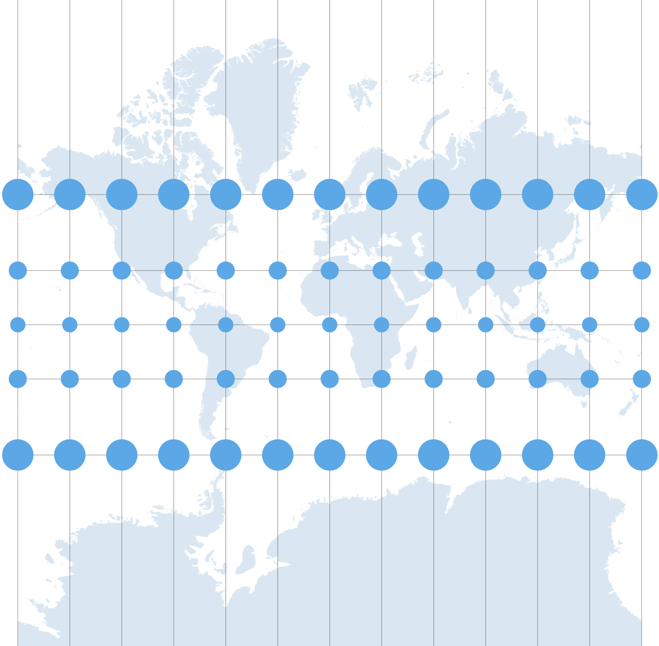 La distorsión de la proyección Mercator