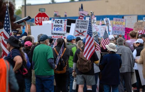 Manifestantes contra Trump