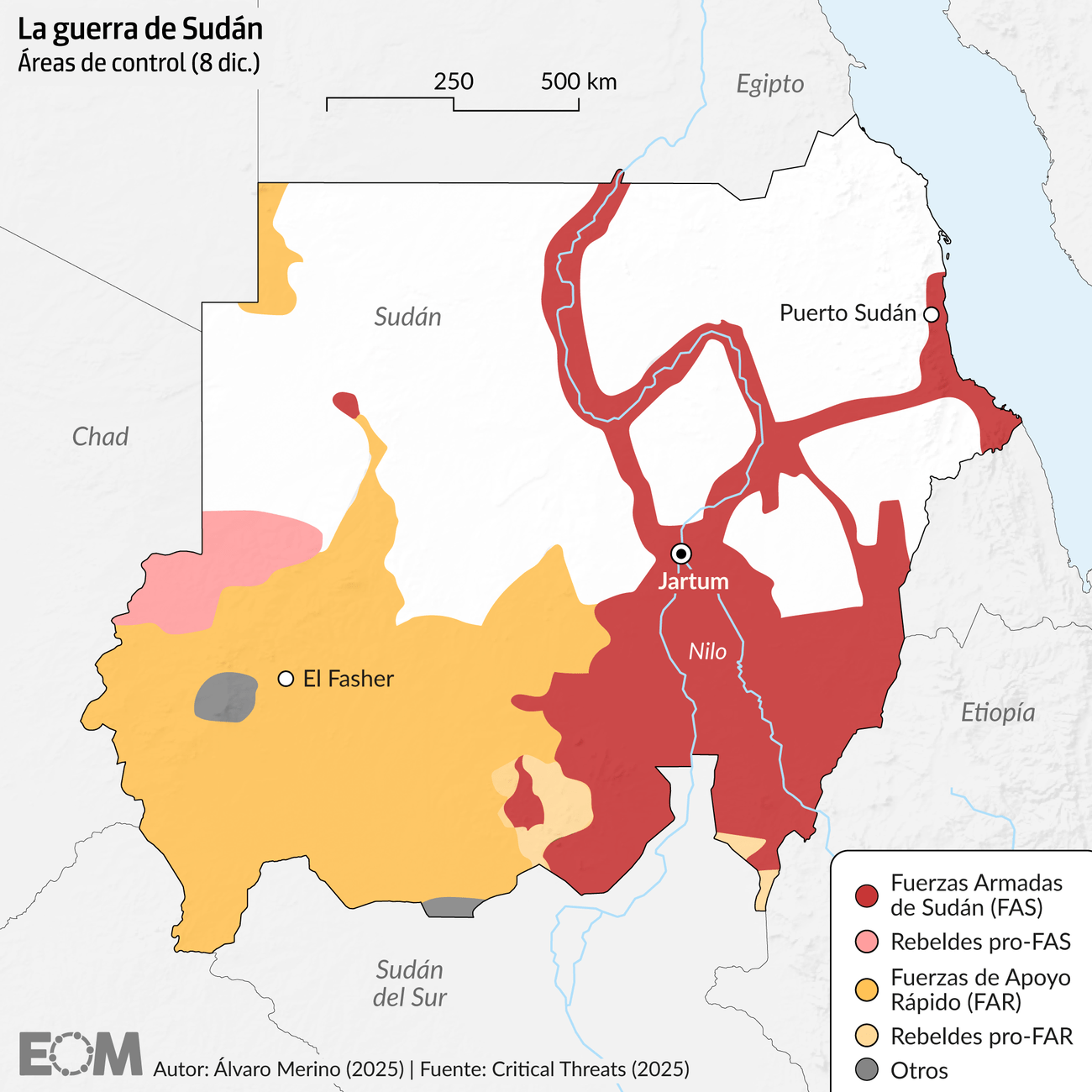 Mapa guerra Sudán