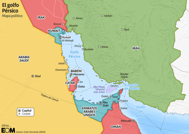 El mapa político del golfo Pérsico