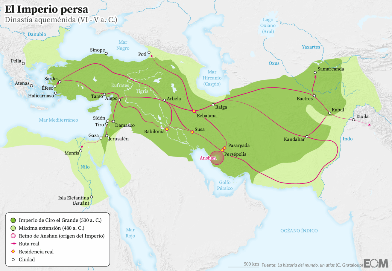 El mapa del Imperio persa