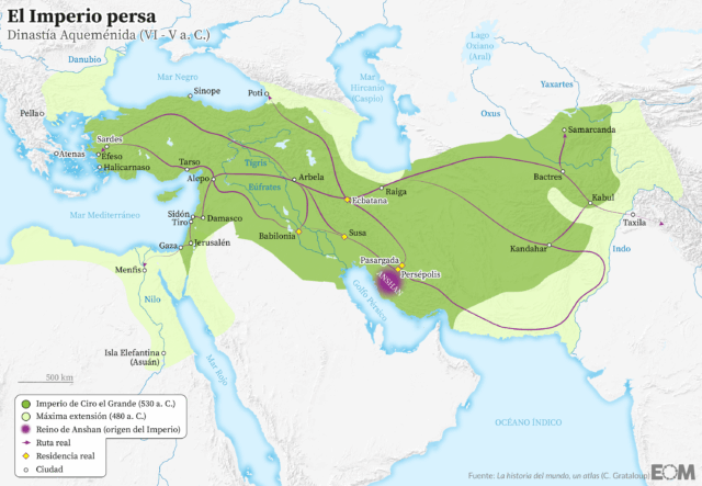 El mapa del Imperio persa