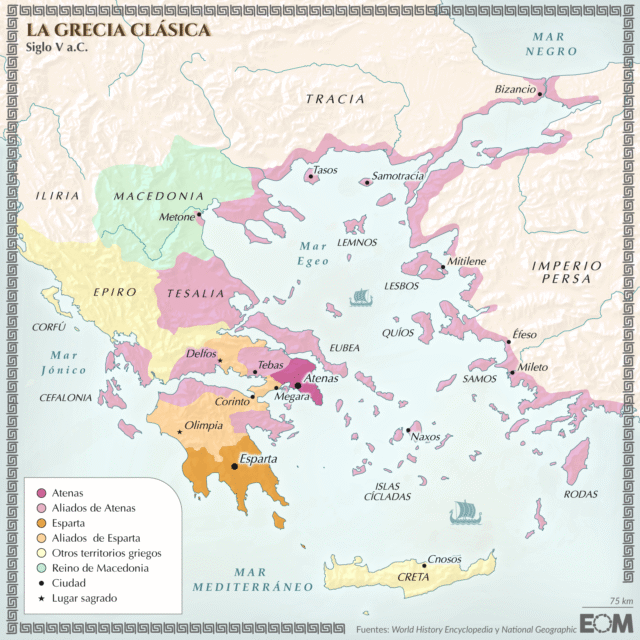 El mapa de la Grecia clásica
