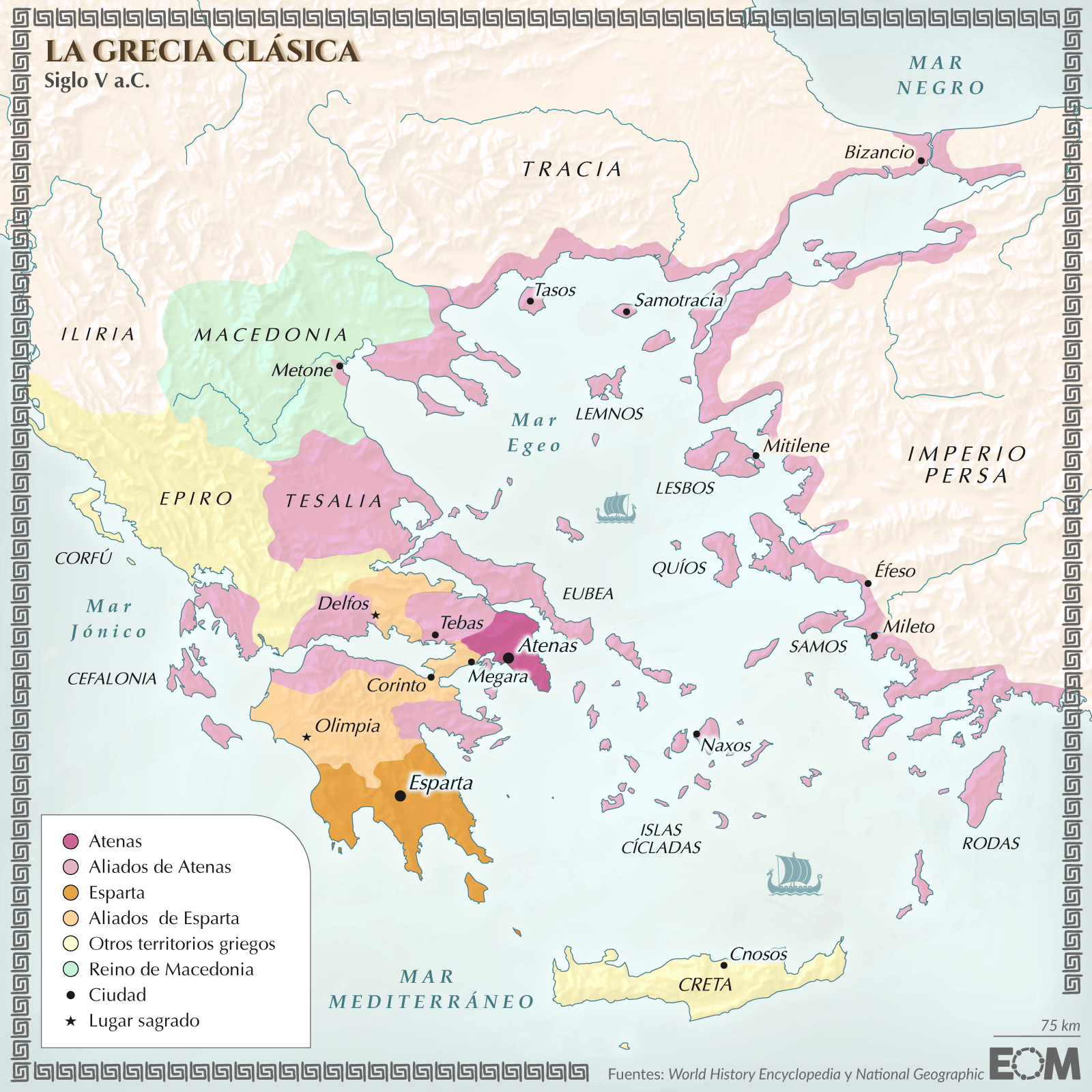 El mapa de la Grecia clásica