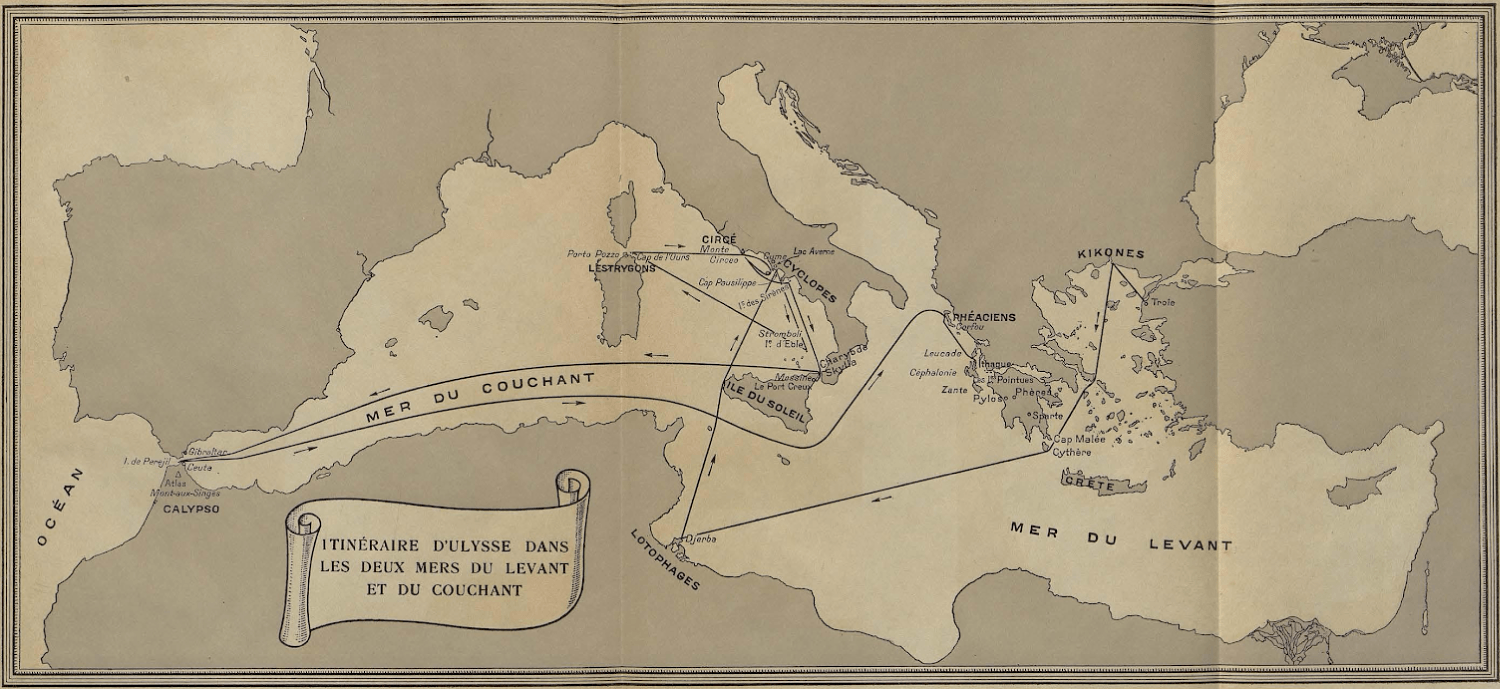 El mapa de la Odisea de Victor Bérard